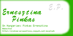 ernesztina pinkas business card